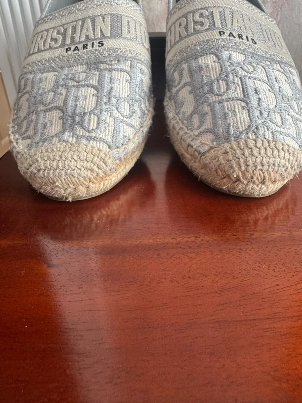 DIOR GRANVILLE ESPADRILLES Size 39 STONE GREY